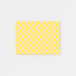 Klistra in Rosa Gult Checkerboard-Vintage för  Post-it Block