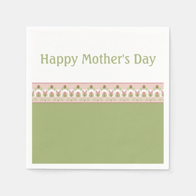 Klistra in Rosa och Grönt Designer Papper Pappersservett (Framsidan)