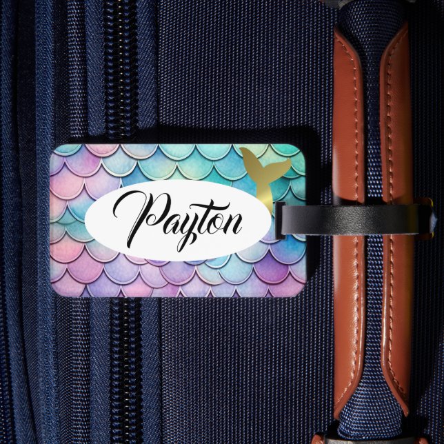 Klistra in skalor för Sjöjungfruar Bagagebricka (Baksida Insitu 2)