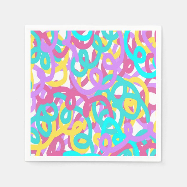 Klistra in Spiral Abstrakt Skriv ut Pappersservett (Framsidan)