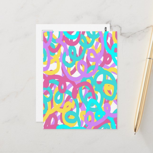 Klistra in Spiral Abstrakt Skriv ut Vykort (Fram/Back In Situ)