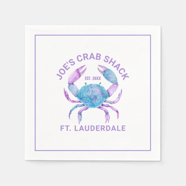 Klistra in vattenfärgens krabbtext, anpassningsbar pappersservett (Framsidan)