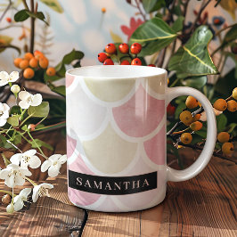 Klistra in vattenfärgens Sjöjungfru skalar Mönster Kaffemugg