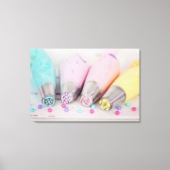 Klistra in Verktyg-fotografi av Färgaden Kaka deko Canvastryck (Framsida)