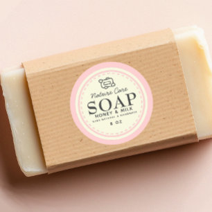 Klistra in Vintage Pastel Soap-etikett Runt Klistermärke