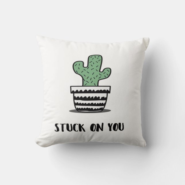 Klistrad På Dig Cactus Illustration Konstnärlig De Kudde (Framsida)