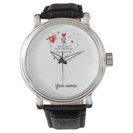 Klistrad som lim romantisk par valentin armbandsur