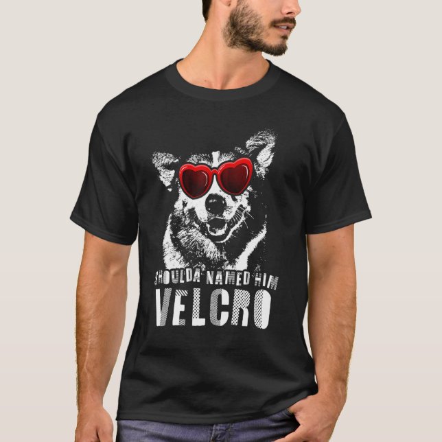 Klistreband Corgi Hund T Shirt (Framsida)
