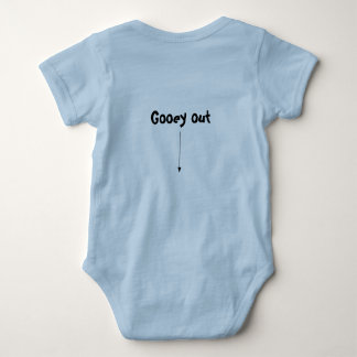 Klistrig in och klistrig ut dum baby bodysuit t shirt