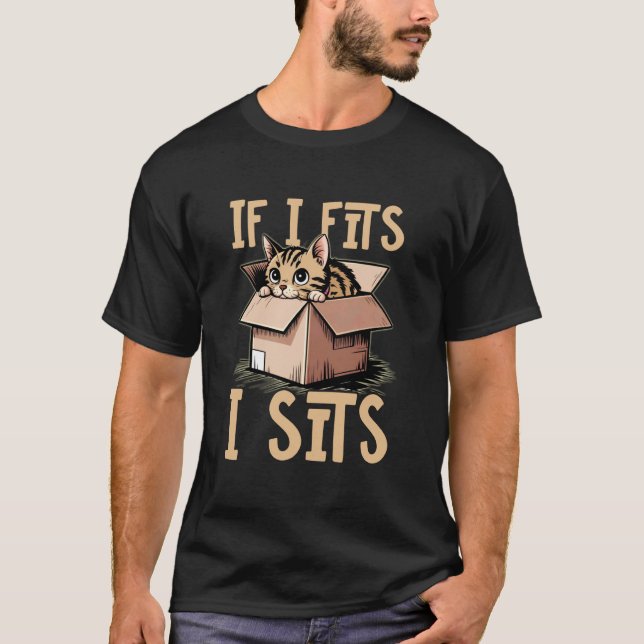 Klitade In Roliga Kattlåda Ögonblick T Shirt (Framsida)