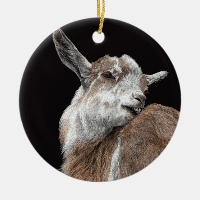 "Klittrig Kid" Get Julgransprydnad Keramik (Framsidan)