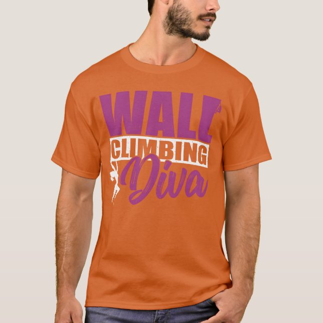 Klivande diva Inr klippväggsklättrare rolig T Shirt (Framsida)
