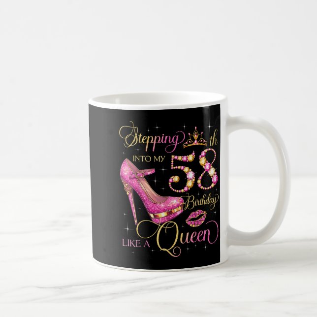 Kliver In I Min 58-årsdag Som Drottning 58 År Kaffemugg (Höger)