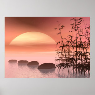 Kliver till den röda solnedgången poster