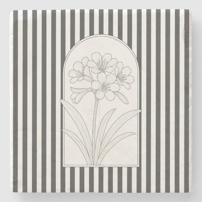 Klivia Elegant Underlägg Flower Botanical Stone (Framsidan)