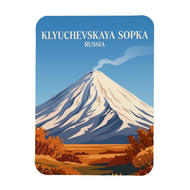 Kljutjevskaja Sopka Ryssland Magnet (Vertikal)
