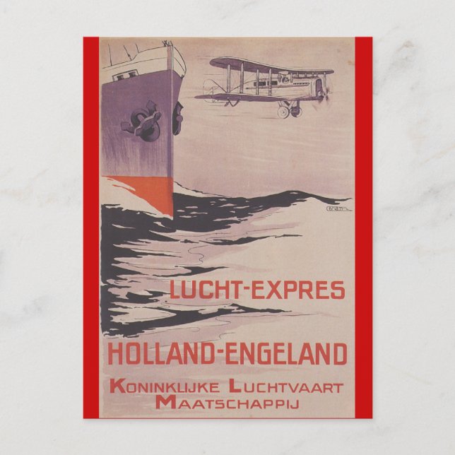 KLM Lucht-Express Vykort (Framsida)