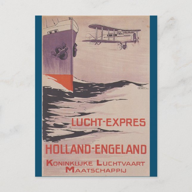 KLM Lucht-Express Vykort (Framsida)