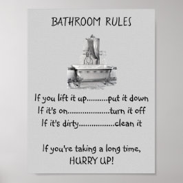 Klo Foot Bath Tub Bathroom Regler Poster