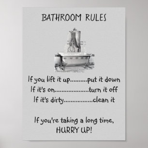 Klo Foot Bath Tub Bathroom Regler Poster