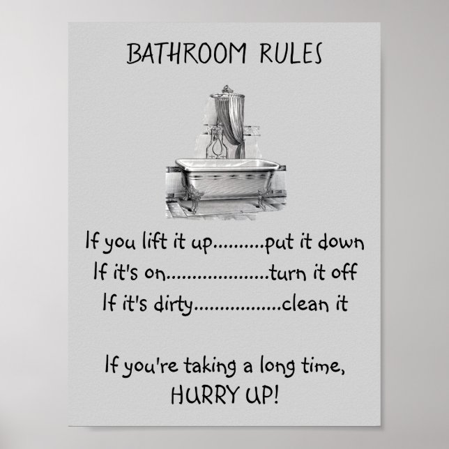 Klo Foot Bath Tub Bathroom Regler Poster (Framsidan)