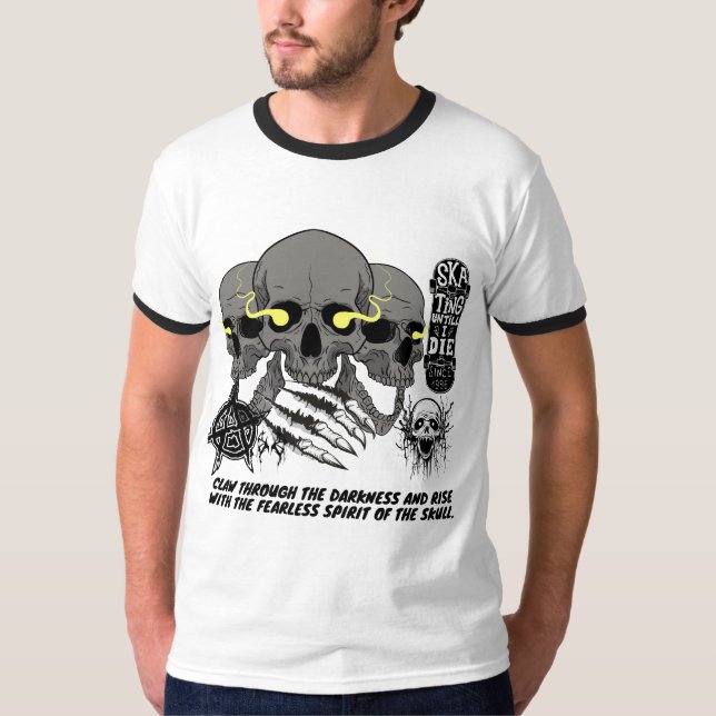 Klo genom mörkret - Fearless Skull-grafik T Shirt (Framsida)