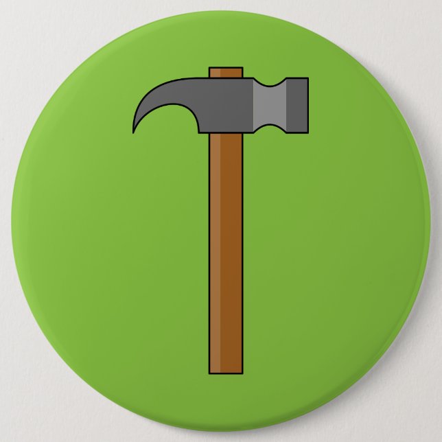 Klo Hammer Tecknad Knapp (Framsida)
