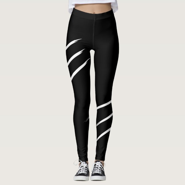 Klo-märken, svarta och vita, leggings (Framsida)