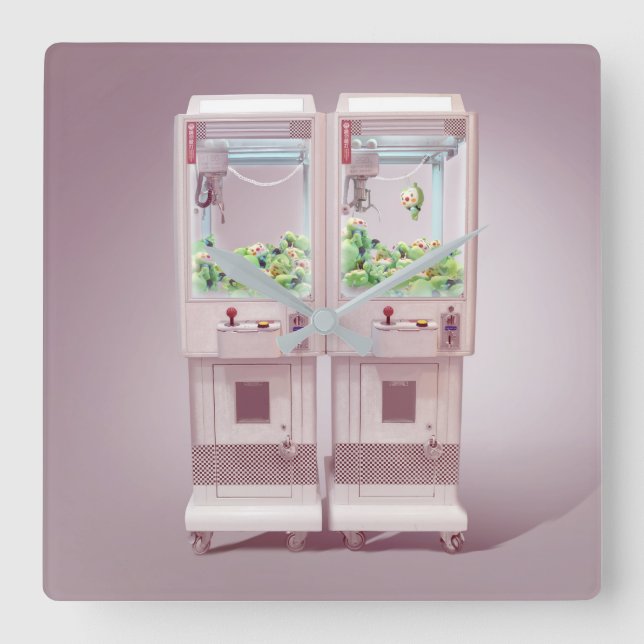 Klo Maskin Fyrkantig Klocka (Framsida)