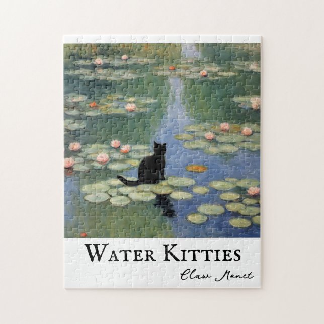 Klo Monet Vatten Lilies Cat Pond Pussel (Vertikal)