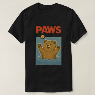 Klo Parodi Svart björn Jagar Söt Skrämd Mus T Shirt