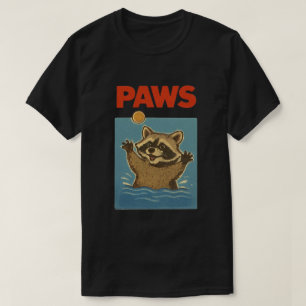 Klo Parodi Svart tvättbjörn Jagar Söt Skrämd Mus T Shirt