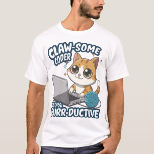 Klo-some Coder Anime Cat T-Shirt - FUNNY Programm