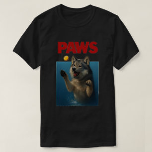 Kloaparodi Svart Varg Jagar Söt Skrämd Mus  T Shirt