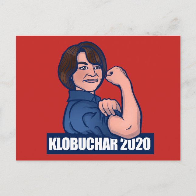 Klobuchar 2020 Rosie Riveter Parody Democrat Vykort (Framsida)