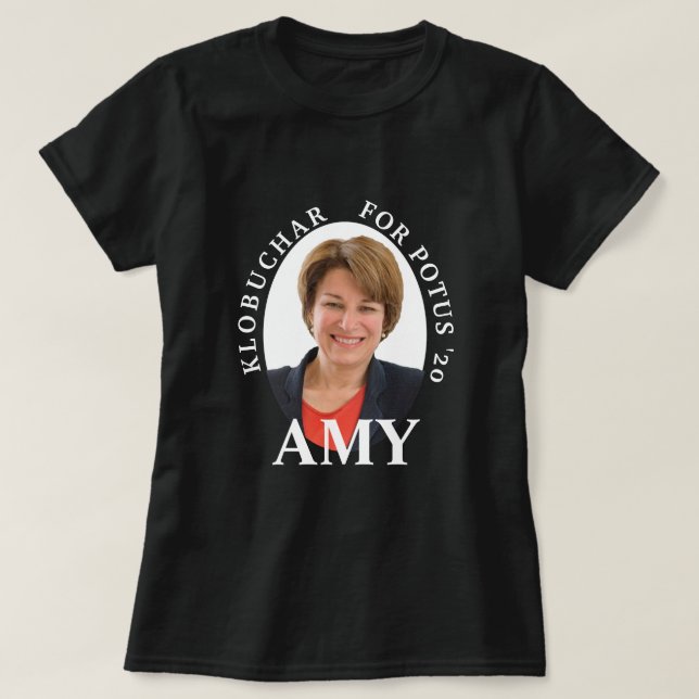Klobuchar för POTUS med porträtt T Shirt (Design framsida)