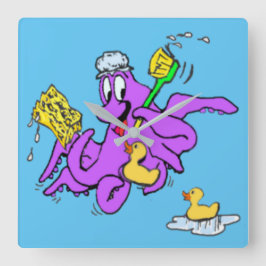 Klock av oktopus fyrkantig klocka