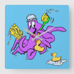 Klock av oktopus fyrkantig klocka