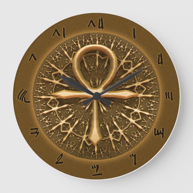 KLOCK - EGYPTIAN ANKH GOLDEN ORNATION STOR KLOCKA (Framsida)