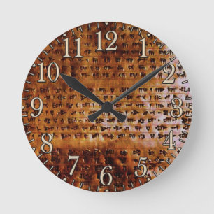 Klock för tidigare Sumerian Cuneiform Designer Clo Rund Klocka