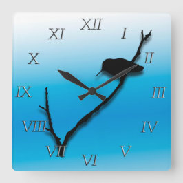 Klock - Hummingbird på Gren Fyrkantig Klocka