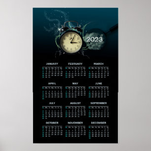 Klocka elegant kalender 2023 som poster
