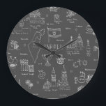 Klocka för akrylväggskur i hand plockade<br><div class="desc">Symboler för den israeliska klockan</div>