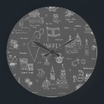 Klocka för akrylväggskur i hand plockade<br><div class="desc">Symboler för den israeliska klockan</div>