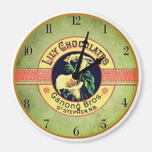 Klocka för chokladreklam i art nouveau magnet