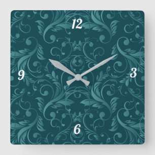 Klocka för grönt Damask Anpassad design