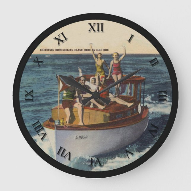 Klocka för Kelleys Island Ohio-postkort (Framsida)