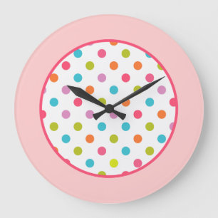 Klocka för Rosa Polka dots