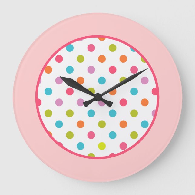 Klocka för Rosa Polka dots (Framsida)