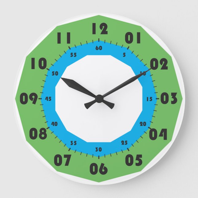 klocka för svarta nummer i minuter och sekunder (Framsida)